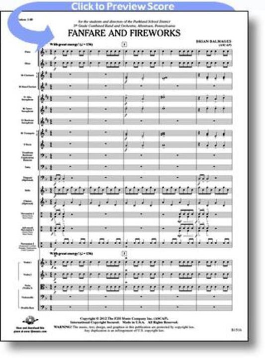 Fanfare And Fireworks Concert Band 1.5 Opt Strings Score/Parts Book
