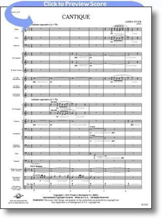 Cantique Concert Band 3 Score/Parts Book