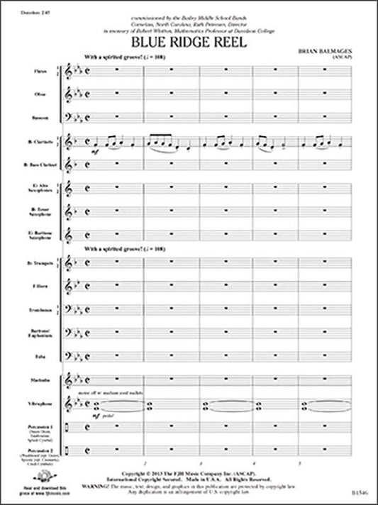 Blue Ridge Reel by Brian Balmages for Concert Band - FJH Music Company