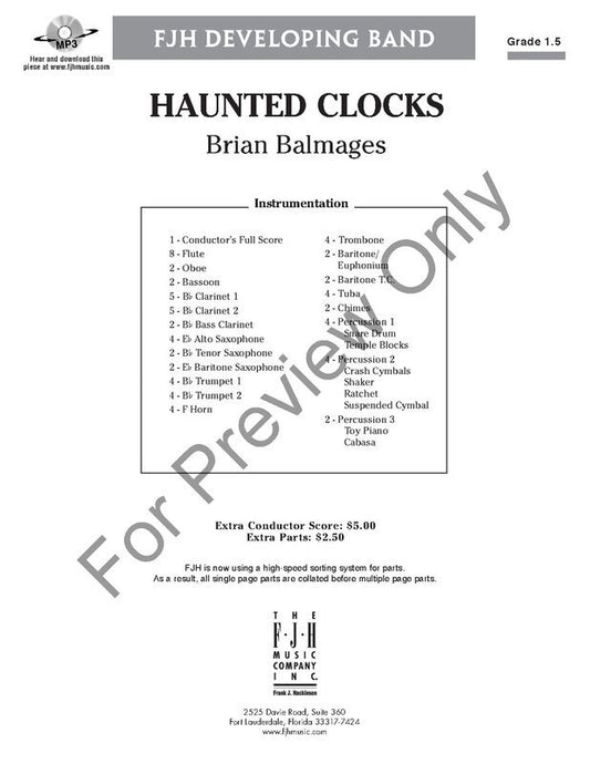 Haunted Clocks Concert Band 1.5 Score/Parts Book