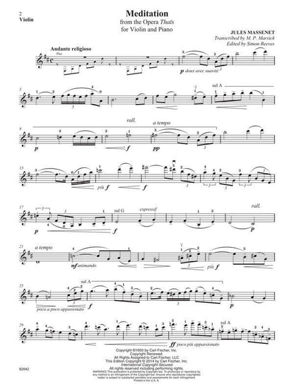 Massenet - Meditation from Thais for Violin/Piano Arranged by Marsick — view 2