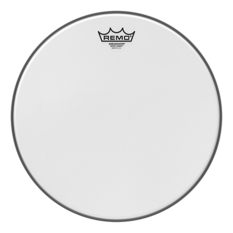 Remo BA-0812-WS Ambassador White Suede - 12"
