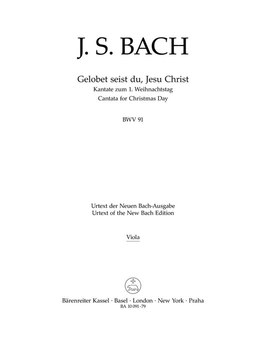 Gelobet Seist Du, Jesu Christ BWV 91