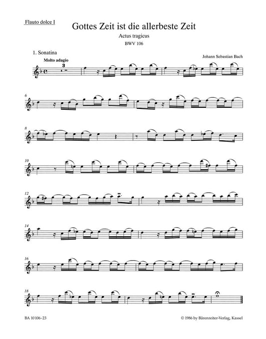 Cantata 106 Recorder 2 Sheet Music