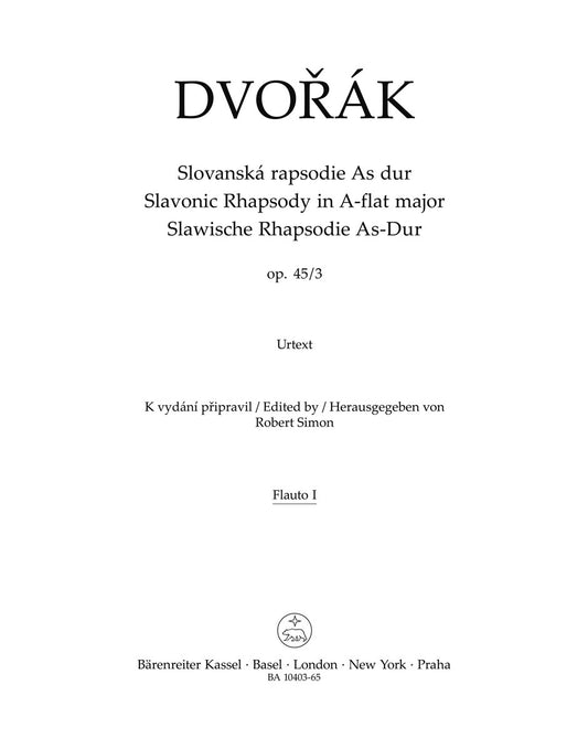 Slavonic Rhapsody In A Flat Major Op. 45/3