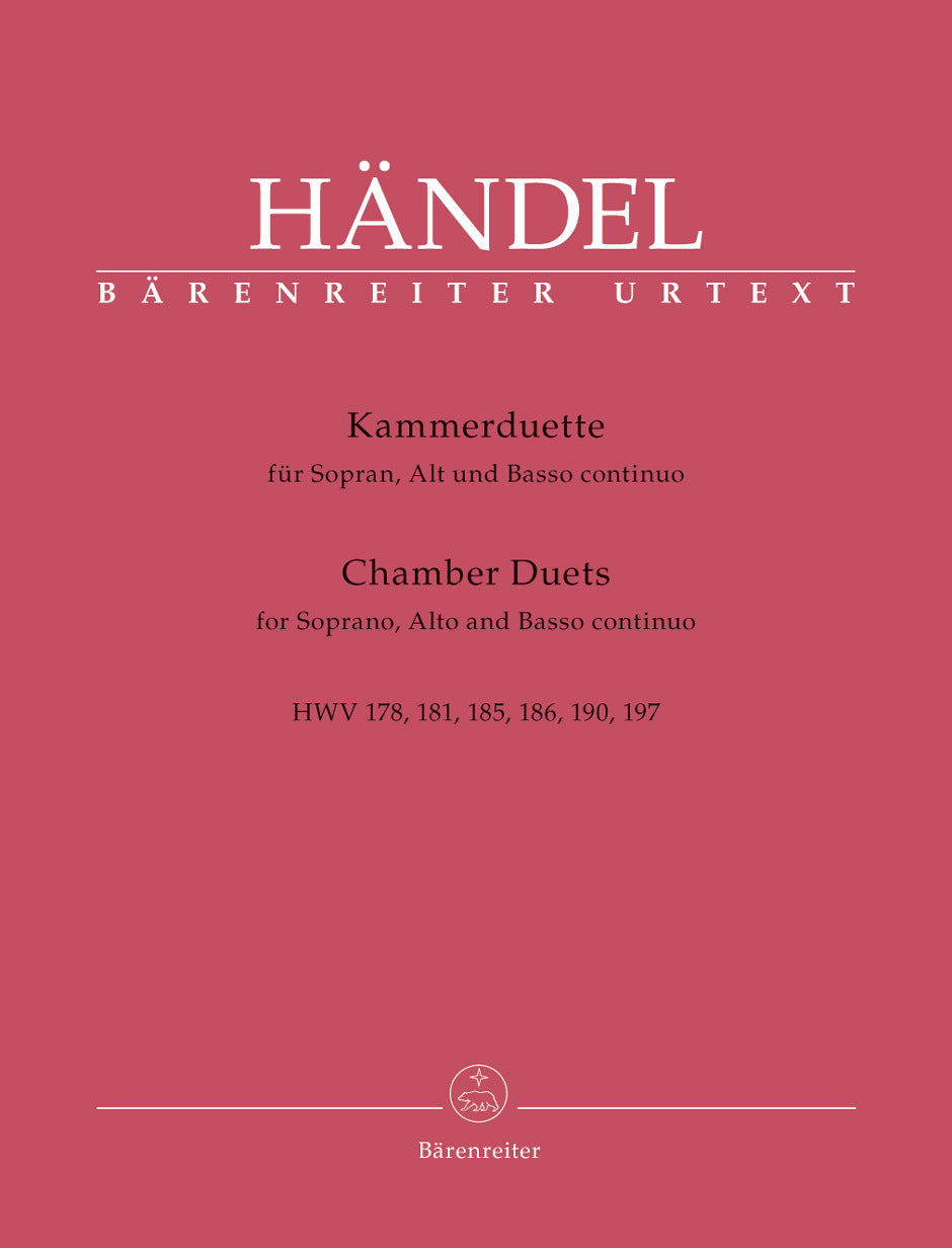 Chambers Duets For Soprano, Alto And Basso Continuo Hwv 178, 181, 185, 186, 190, 197