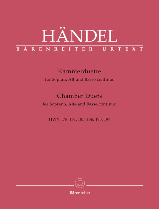 Chambers Duets For Soprano, Alto And Basso Continuo Hwv 178, 181, 185, 186, 190, 197