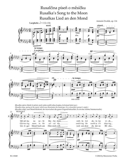 Rusalka's Song to the Moon for Soprano and Piano - Critical Edition by Bärenreiter — view 4