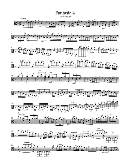 Twelve Fantasias for Viola da Gamba without Bass TWV 40: 26-7 Telemann Viola Solo Barenreiter BA10885 — view 3
