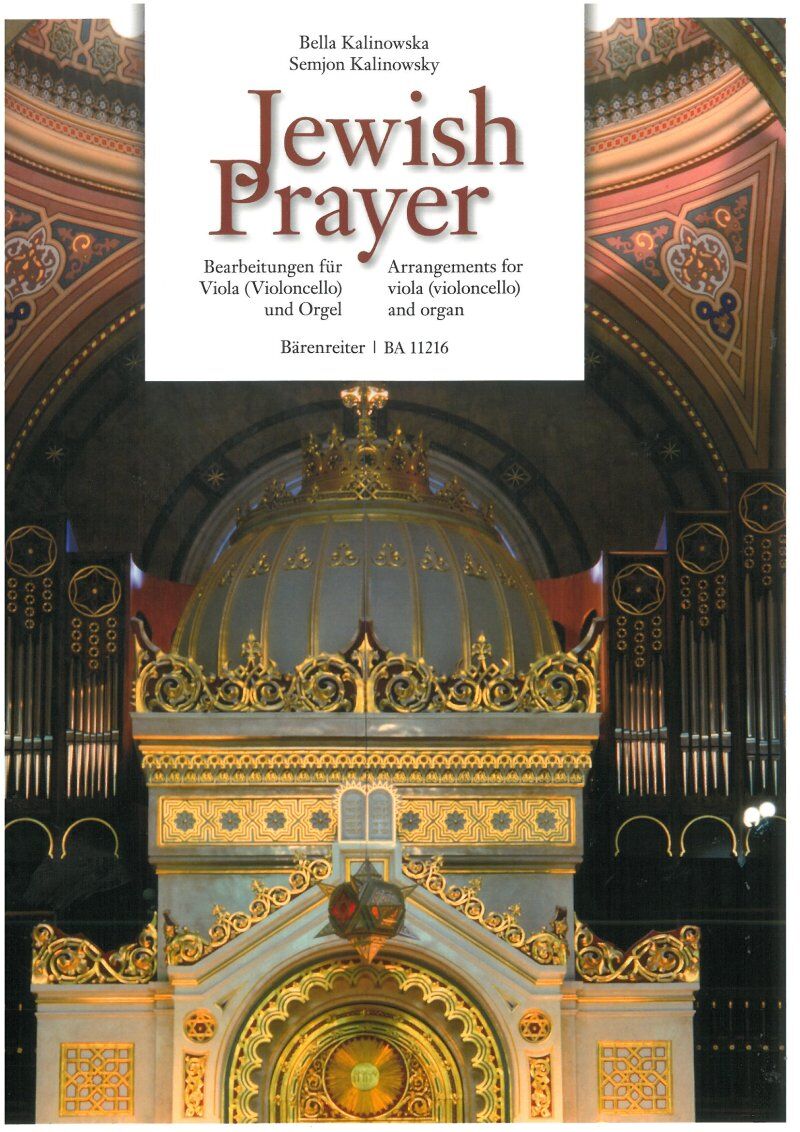 Jewish Prayer Arrangements for Viola and Cello with Organ - Barenreiter, 61 Pages, Includes Kol Nidrei and Other Works