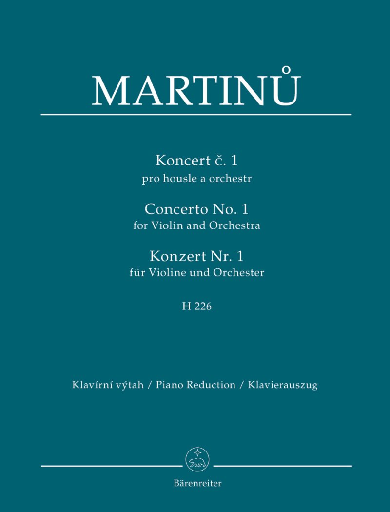 Martinů: Violin Concerto No. 1, H. 226 — Violin & Piano (Bärenreiter)