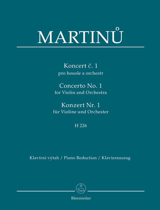 Martinů: Violin Concerto No. 1, H. 226 — Violin & Piano (Bärenreiter)