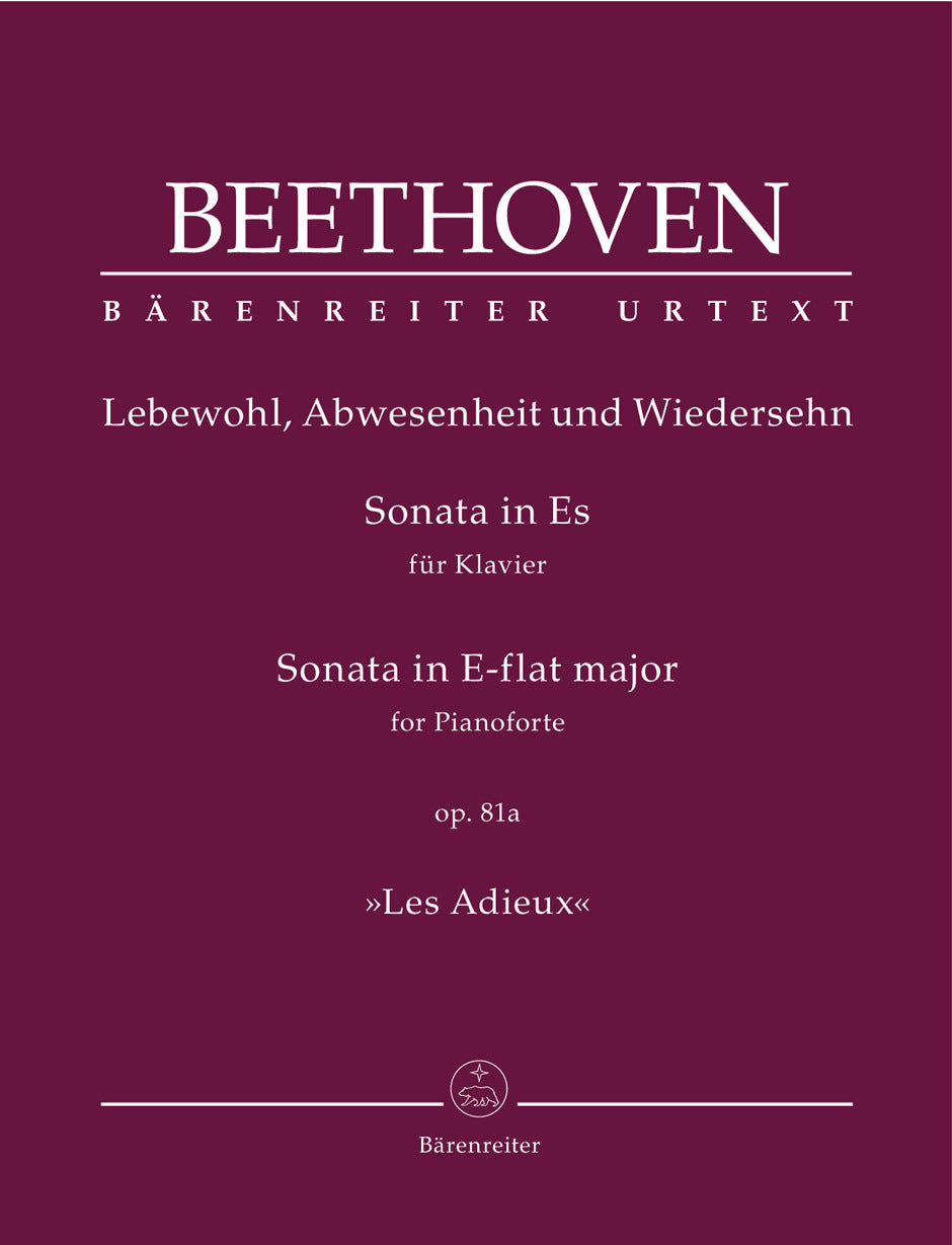 Sonata For Pianoforte In E-Flat Major Op. 81A "Les Adieux"