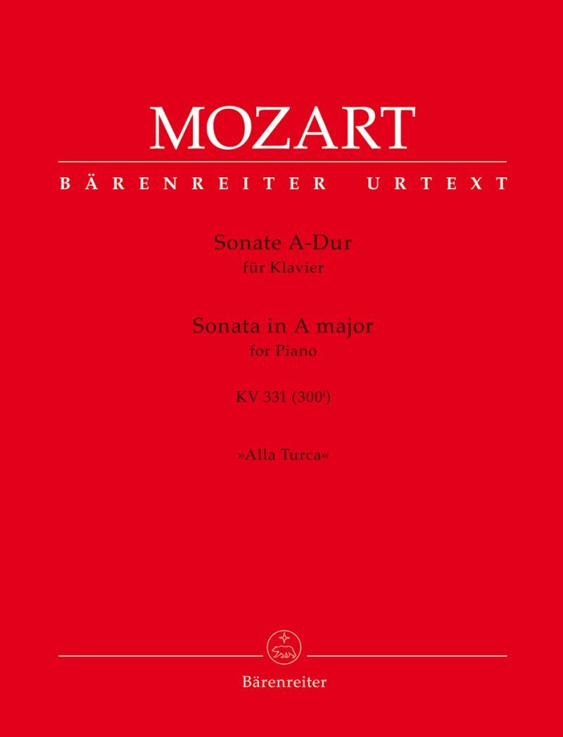 Mozart Sonata in A Major K 331 for Piano - Urtext Edition by Barenreiter, 67 Pages, Includes Critical Commentary and Performance Practice Insights