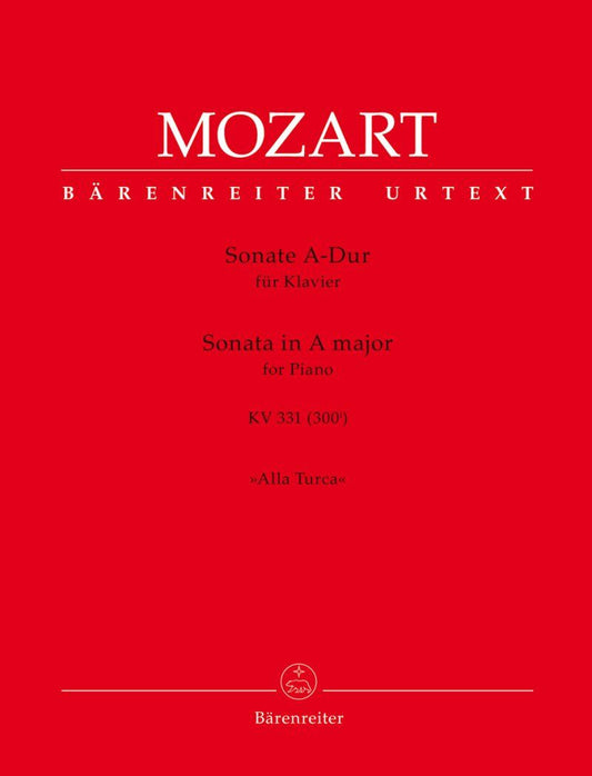 Mozart Sonata in A Major K 331 for Piano - Urtext Edition by Barenreiter, 67 Pages, Includes Critical Commentary and Performance Practice Insights