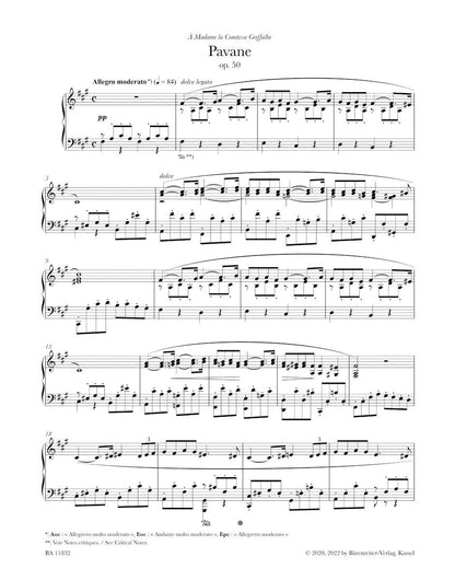 Pavane for Piano Op 50 by Fauré - Urtext Edition BA11832 — view 3