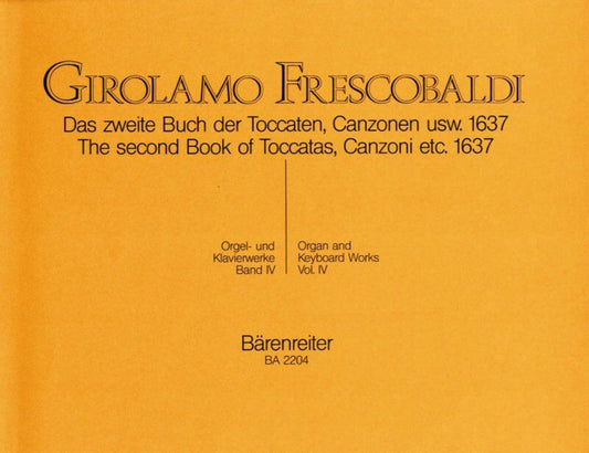 Frescobaldi - Organ and Keyboard Works Vol 4, 95 Pages, Publisher Barenreiter