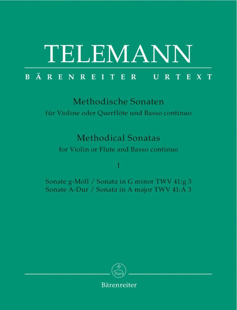 Telemann - Methodical Sonatas Vol 1 for Flute or Violin with Basso Continuo, Urtext Edition, Barenreiter, 42 Pages