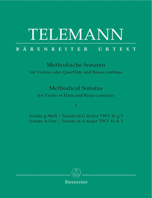 Telemann - Methodical Sonatas Vol 1 for Flute or Violin with Basso Continuo, Urtext Edition, Barenreiter, 42 Pages