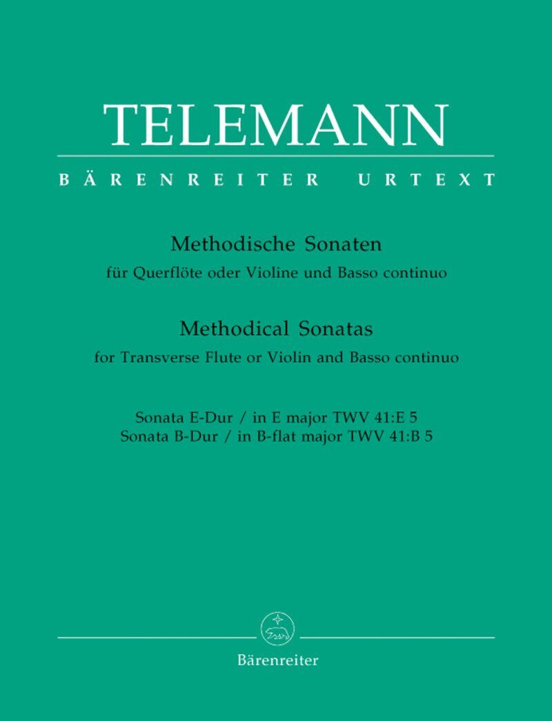 Telemann - Methodical Sonatas Vol 5 for Violin or Flute with Basso Continuo, Edited by Max Seiffert, Urtext Edition, 51 Pages