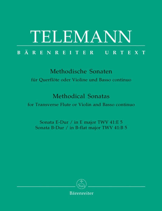 Telemann - Methodical Sonatas Vol 5 for Violin or Flute with Basso Continuo, Edited by Max Seiffert, Urtext Edition, 51 Pages