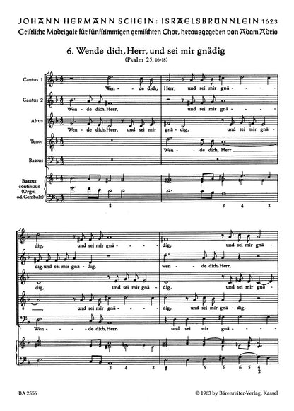 Wende Dich Herr und Sei Mir Gnadig SSATB Choral Sheet Music