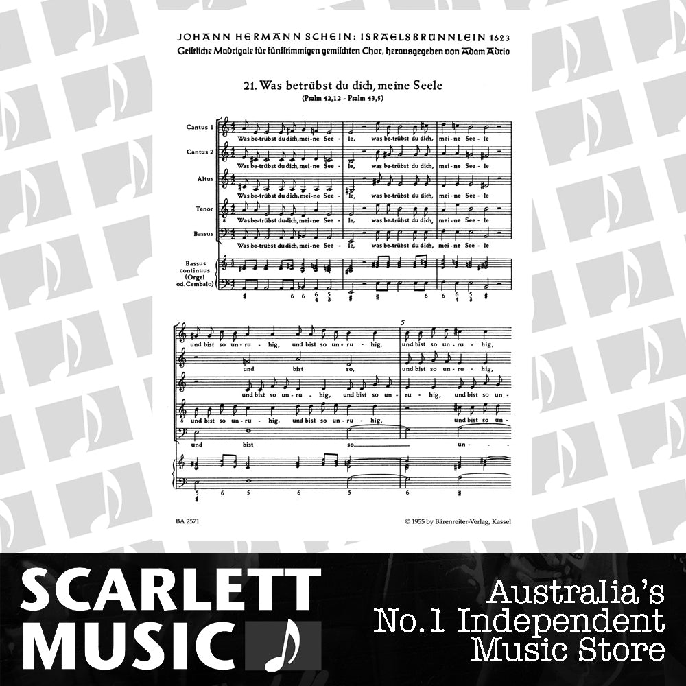 Was Betrubst Du Dich Meine Seele SSATB Choral Sheet Music — view 2
