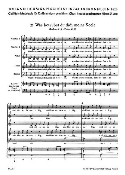 Was Betrubst Du Dich Meine Seele SSATB Choral Sheet Music