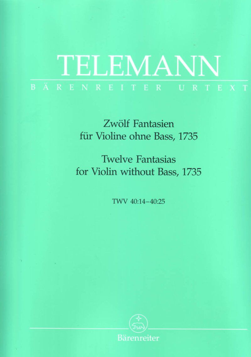 Telemann - 12 Fantasies for Violin Solo, Urtext Edition, 25 Pages, Barenreiter