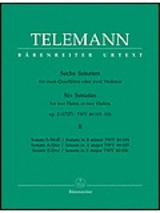 Sonatas 6 Op 2 Book 2 2Violin Or 2Fl Book