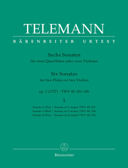 Six Sonatas for Two Flutes Op 2, Volume 2