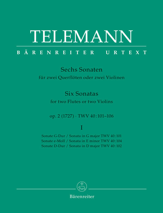 Six Sonatas for Two Flutes Op 2, Volume 2