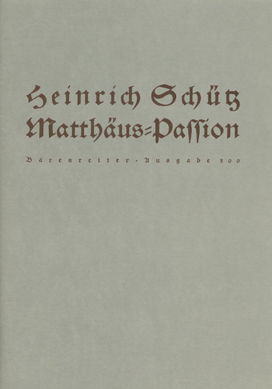 St Matthew Passion Choral Score
