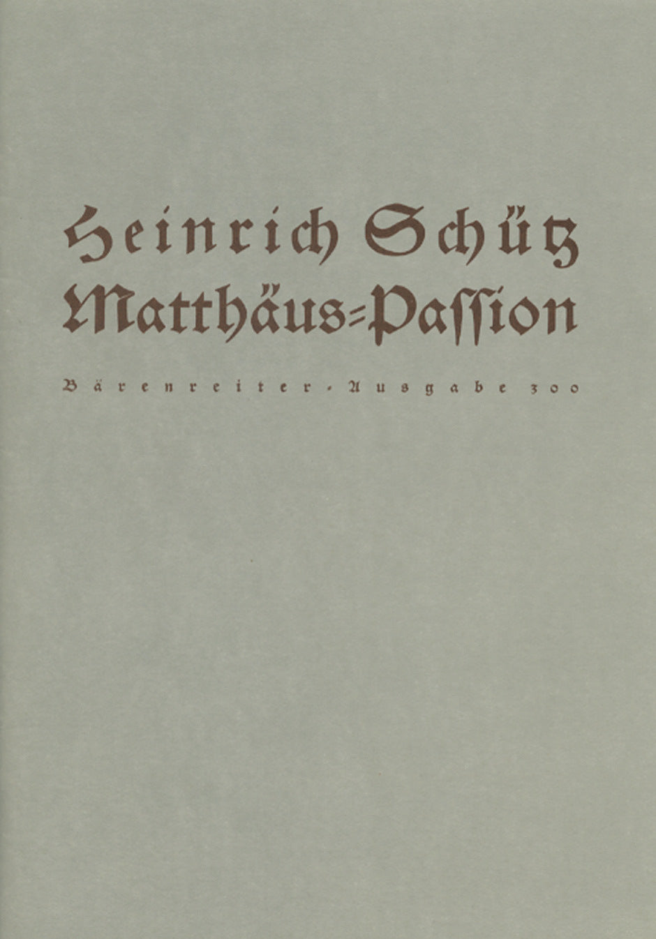 St Matthew Passion Full SC