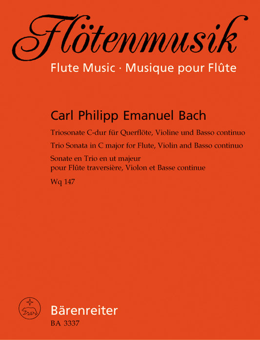 Triosonate Für Flöte, Violine Und Basso Continuo C-Dur Wq 147
