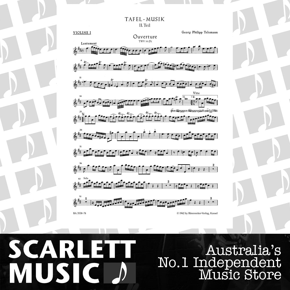 Tafelmusik II Overture/Conclusion Violin Sheet Music — view 2