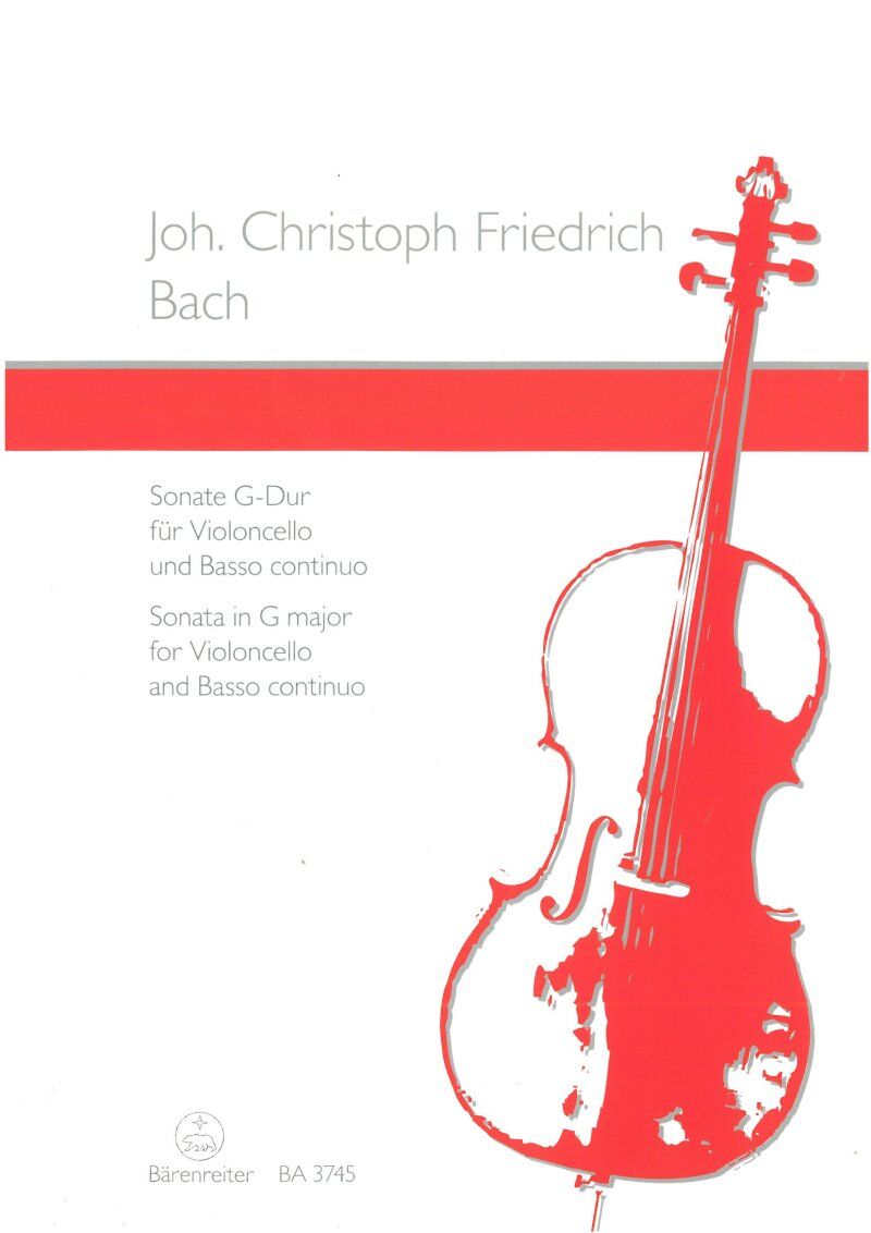 JCF Bach - Sonata in G Major for Cello/Basso Continuo, 22 Pages, Barenreiter