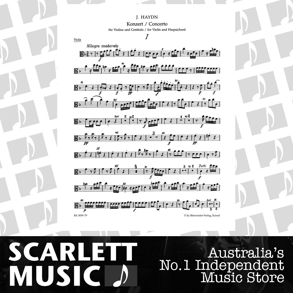 Concerto For Violin, Harpsichord And String Orchestra In F Major Hob. Xviii:6* — view 2