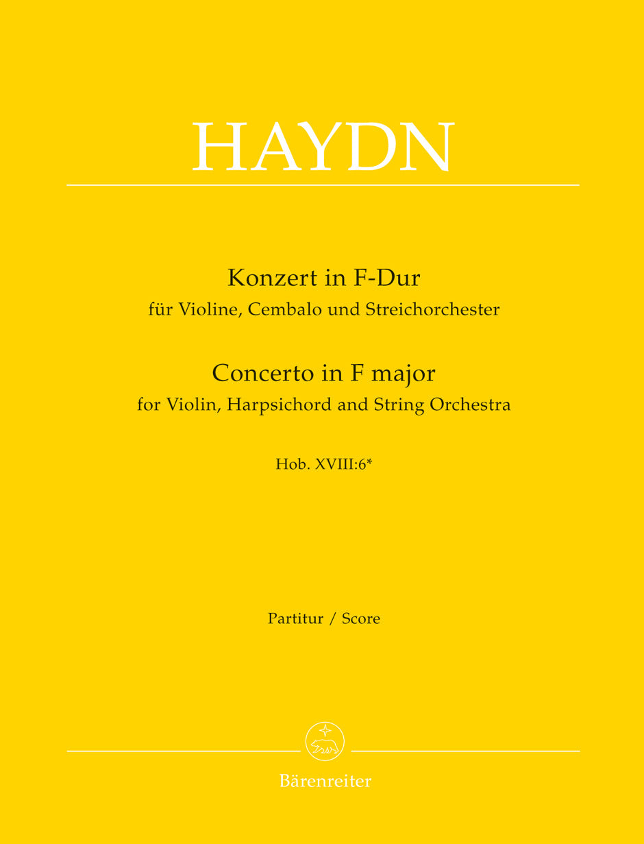 Concerto For Violin, Harpsichord And String Orchestra In F Major Hob. Xviii:6*