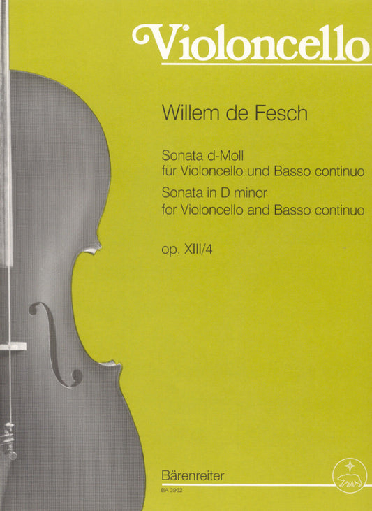 Fesch Cello Sonata in D Minor Op 13 No 4 for Cello and Piano