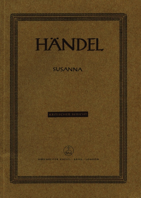 Susanna Hwv 66 Vocal Score Book