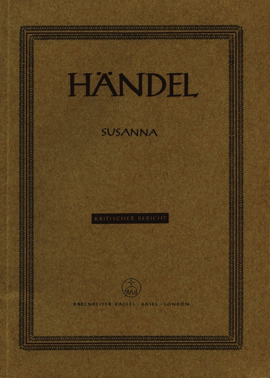 Susanna Hwv 66 Vocal Score Book