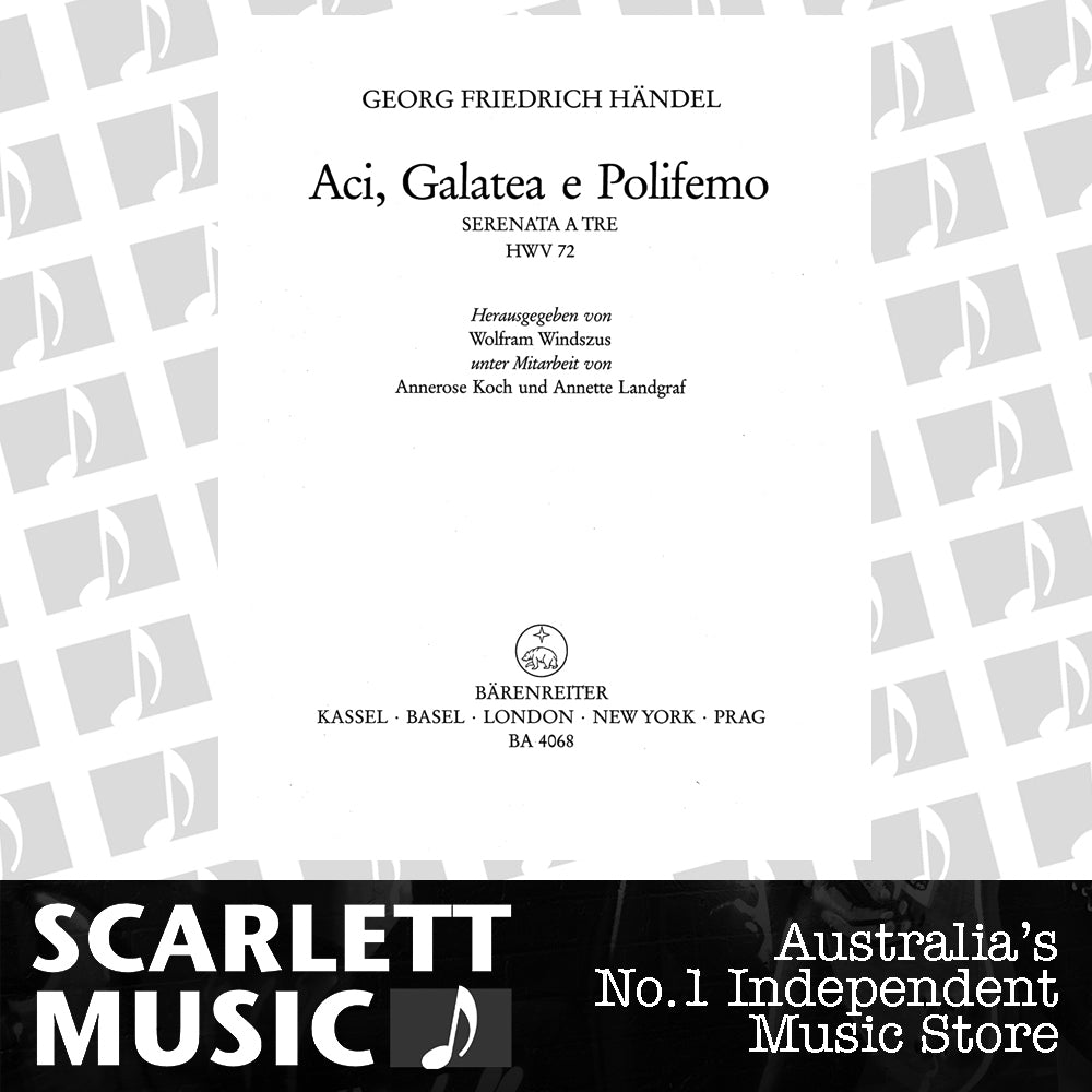 Acis Galatea e Polifemo HWV 72 Full Score — view 2