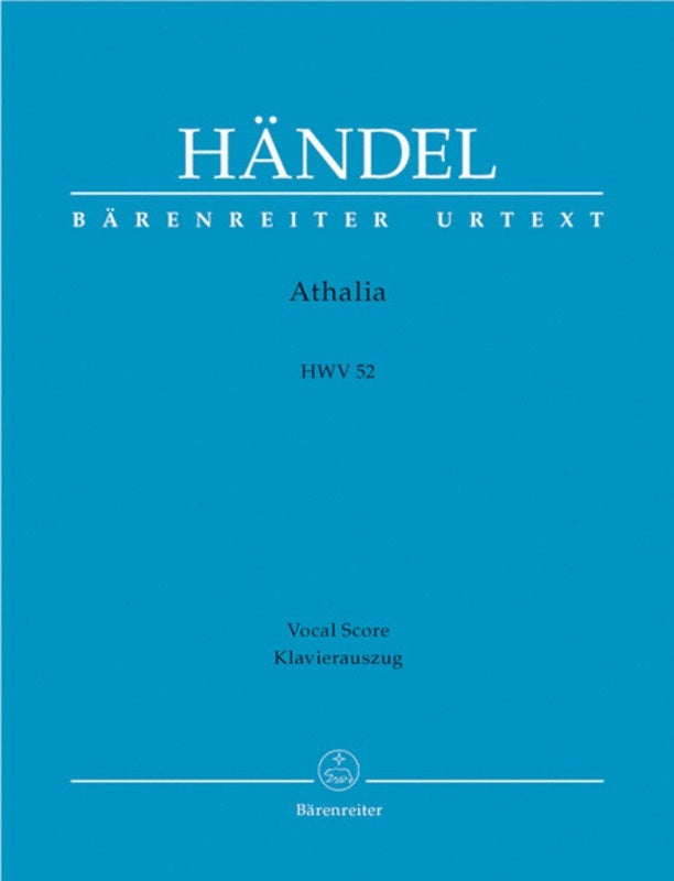 Athalia Hwv 52 Vocal Score Book
