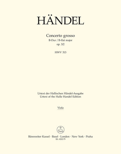 Concerto Grosso B-Dur Op. 3/2 Hwv 313