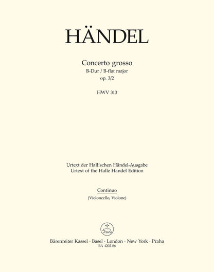 Concerto Grosso B-Dur Op. 3/2 Hwv 313