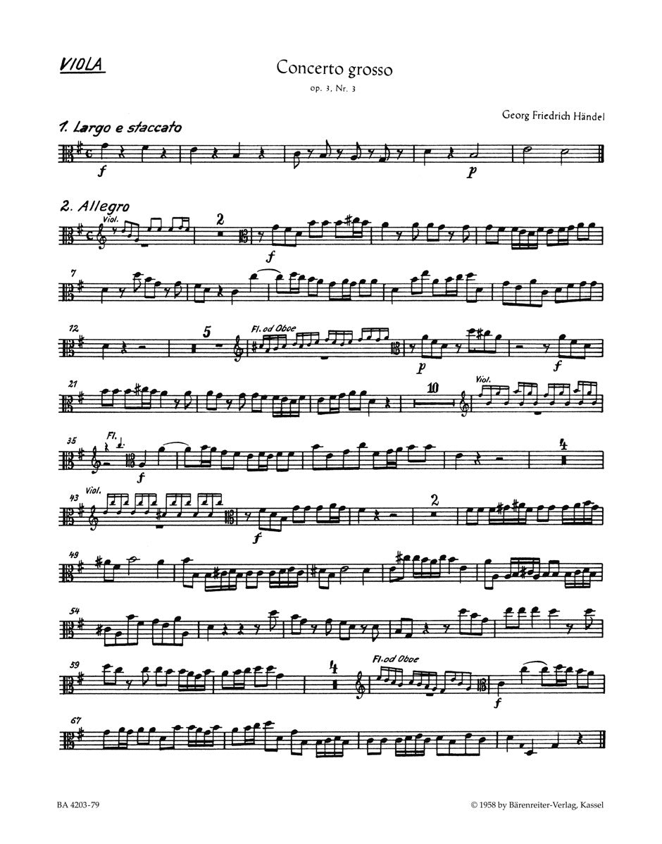 Concerto Grosso G-Dur Op. 3/3 Hwv 314