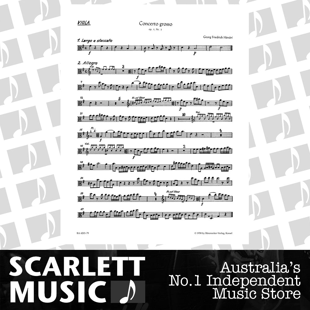 Concerto Grosso G-Dur Op. 3/3 Hwv 314 — view 2