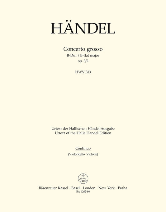 Concerto Grosso B-Dur Op. 3/2 Hwv 313