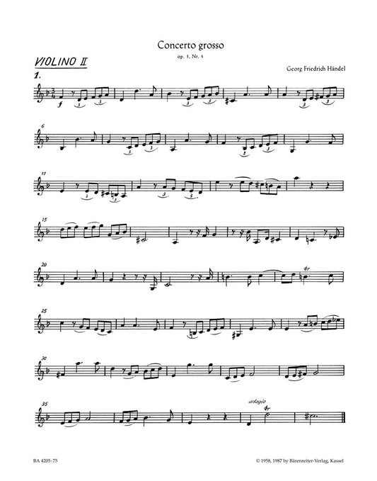 Concerto Grosso D-Moll Op. 3/5 Hwv 316